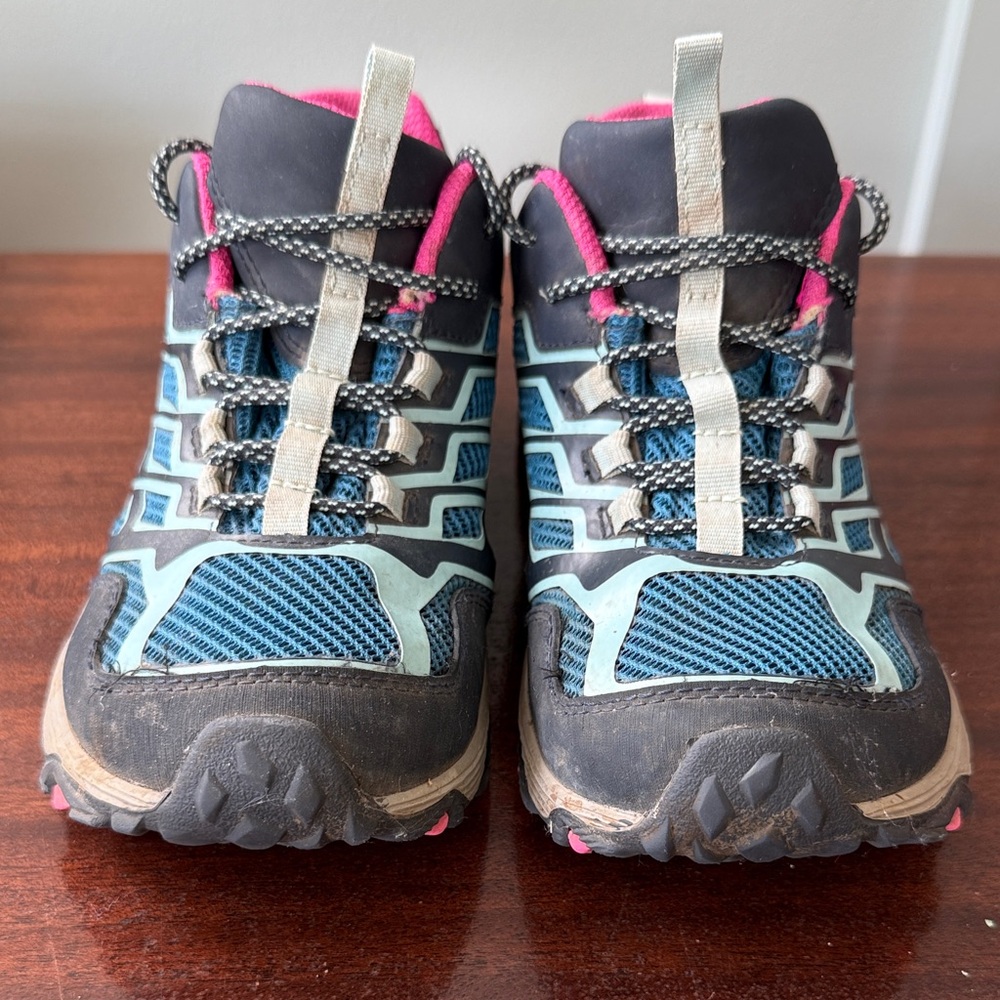 Merrell Kids' Moab Hiking Sneakers - Blue, Black, and Pink